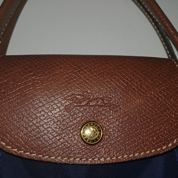 Authentic Longchamp Le Pliage small handbag Navy - Picture 10 of 11